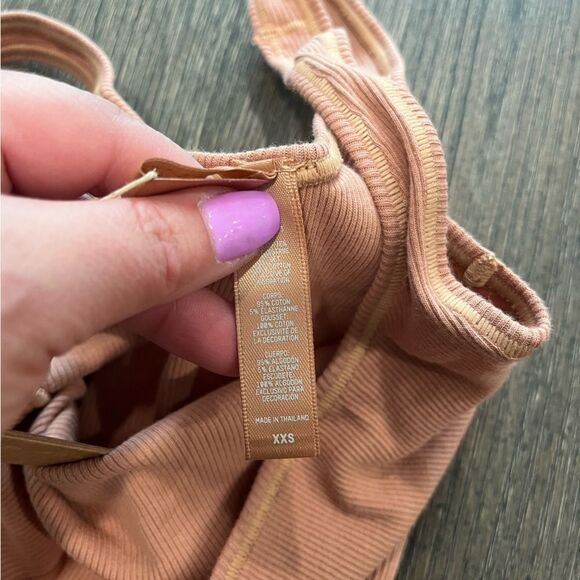 NWT Skims Ribbed Stretch Cotton Bodysuit Sedona Size XXS - Picture 3 of 5